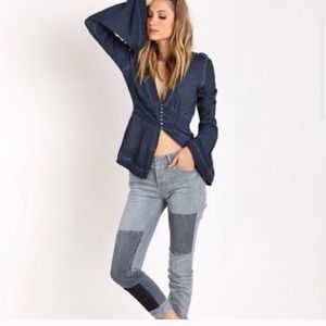 🦋Indigo bell sleeved top free people 🦋